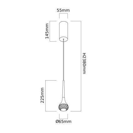 Open Design OR80315 - LED-Hängeleuchte CRIMA mit Seilabhängung LED/7W/230V Roségold
