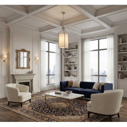 Open Design OR80551 - Hängeleuchte an Kette LUNGA 1xE27/15W/230V hochglänzender Chrom/weiß