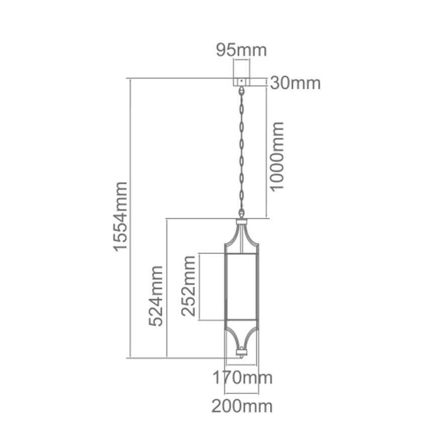 Open Design OR80568 - Pendelleuchte mit Kette LUNGA 1xE27/15W/230V Messing/weiß