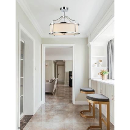 Open Design OR80865 - Elegante Stangen-Deckenleuchte STANZA 3xE27/15W/230V Ø 42 cm, glänzender Chrom/Weiß