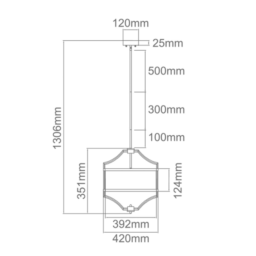 Open Design OR80902 - Deckenleuchte mit Stange STESSO 4xE27/15W/230V Ø 42 cm glänzender Chrom/weiß