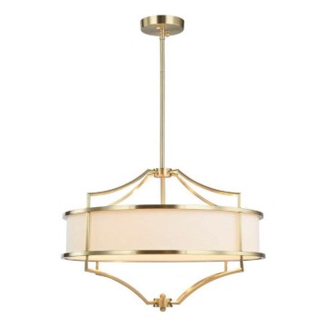 Open Design OR80933 - Deckenleuchte an Stange STESSO 4xE27/15W/230V Ø 55 cm Messing/Weiß