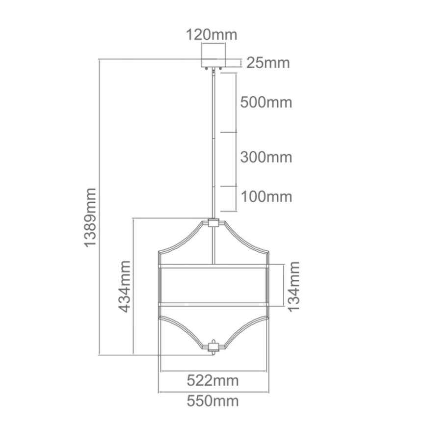 Open Design OR80933 - Deckenleuchte an Stange STESSO 4xE27/15W/230V Ø 55 cm Messing/Weiß