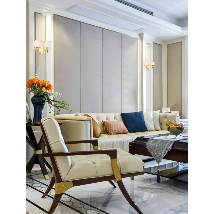 Open Design OR81503 - Wandleuchte CASA 2xE14/12W/230V Messing/cremefarben