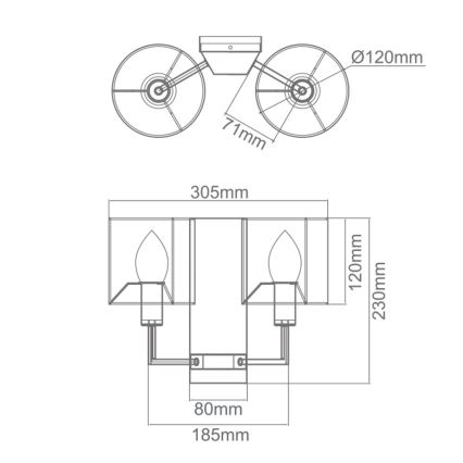 Open Design OR81503 - Wandleuchte CASA 2xE14/12W/230V Messing/cremefarben