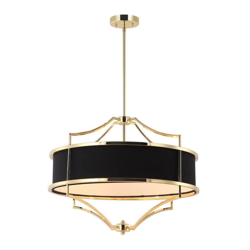 Open Design OR84160 - Pendelleuchte an Stange STESSO 4xE27/15W/230V Ø 55 cm gold/schwarz