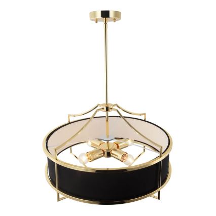 Open Design OR84160 - Pendelleuchte an Stange STESSO 4xE27/15W/230V Ø 55 cm gold/schwarz