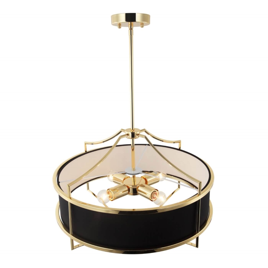 Open Design OR84160 - Pendelleuchte an Stange STESSO 4xE27/15W/230V Ø 55 cm gold/schwarz