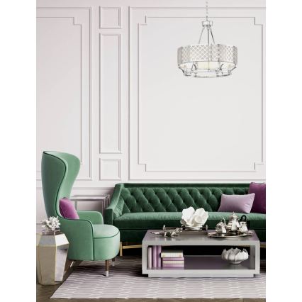 Open Design OR84375 - Kronleuchter mit Kette VERNO 6xE14/12W/230V Ø 55 cm glänzender Chrom