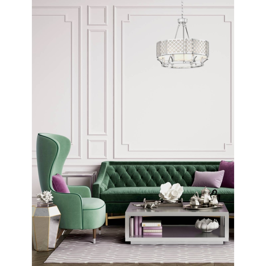 Open Design OR84375 - Kronleuchter mit Kette VERNO 6xE14/12W/230V Ø 55 cm glänzender Chrom