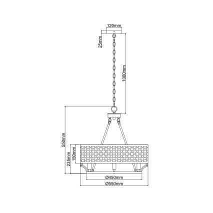 Open Design OR84375 - Kronleuchter mit Kette VERNO 6xE14/12W/230V Ø 55 cm glänzender Chrom