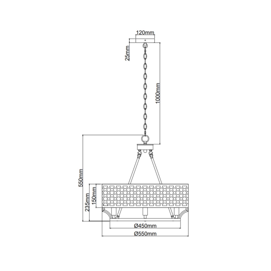 Open Design OR84375 - Kronleuchter mit Kette VERNO 6xE14/12W/230V Ø 55 cm glänzender Chrom