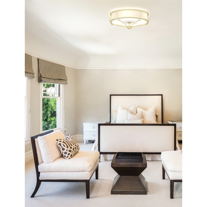 Open Design OR84443 - Deckenleuchte STESSO 6xE27/12W/230V Ø 85 cm Messing/Weiß