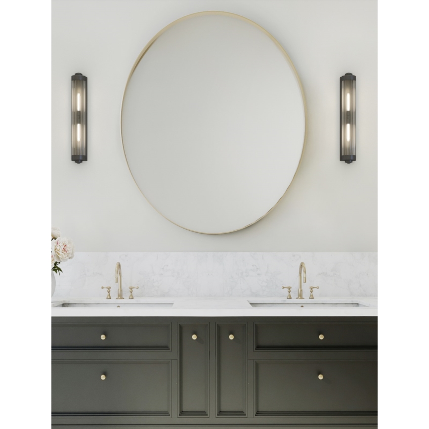 Open Design OR84498 - Badezimmer-Wandleuchte FUMI 2xG9/8W/230V IP44 schwarz