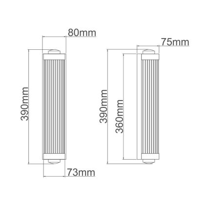 Open Design OR84498 - Badezimmer-Wandleuchte FUMI 2xG9/8W/230V IP44 schwarz