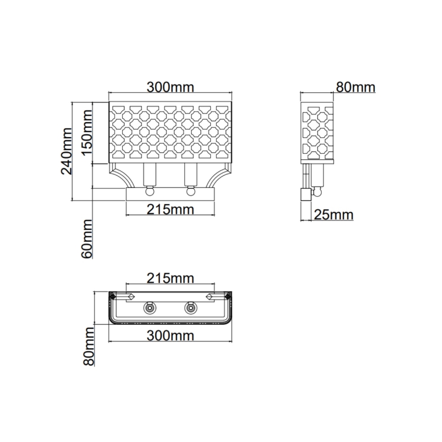 Open Design OR84603 - Wandleuchte VERNO 2xE14/12W/230V Messing