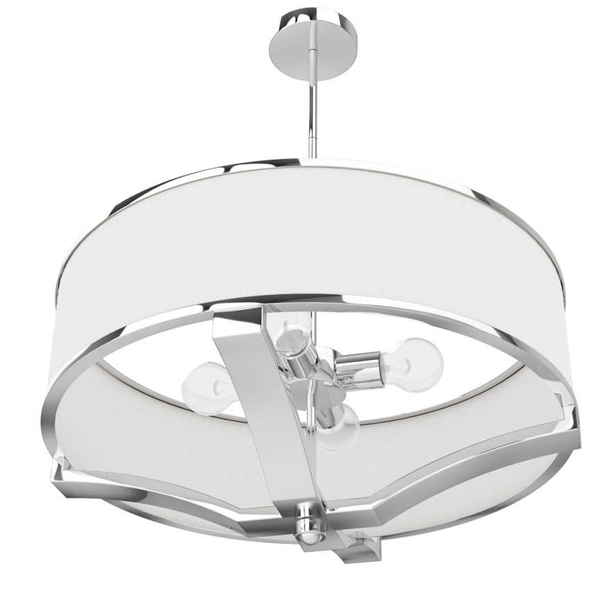Open Design OR84801 - Deckenleuchte mit Stange GERDO 4xE27/12W/230V glänzender Chrom/Weiß
