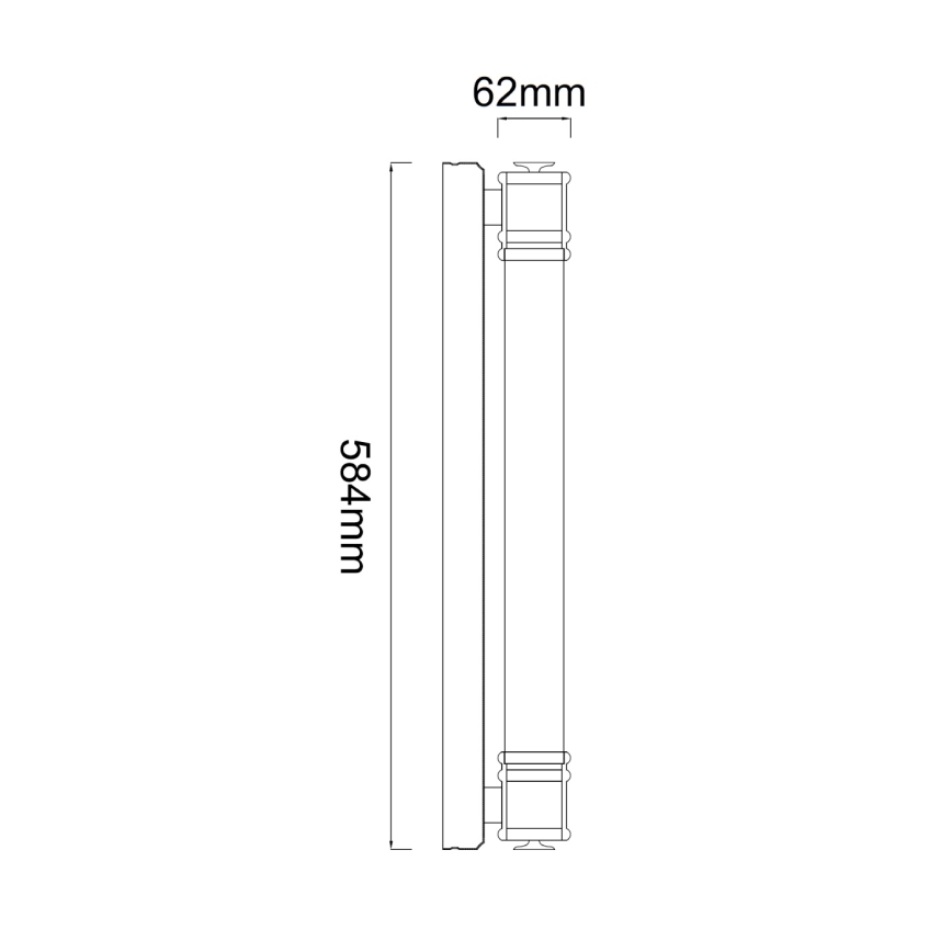 Open Design OR85273 - OMI LED-Badspiegelleuchte, 13 W/230 V, 58 cm, IP44, schwarz