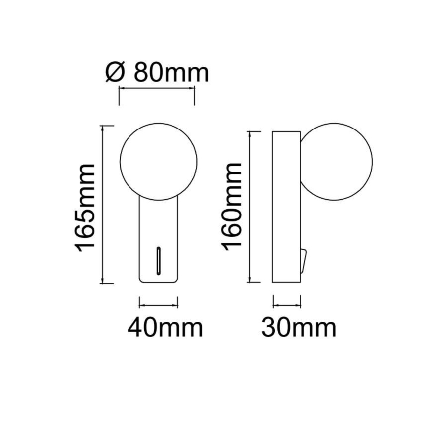 Open Design OR85556 - Badezimmer-Wandleuchte BOLETTA 1xG9/8W/230V IP44 schwarz