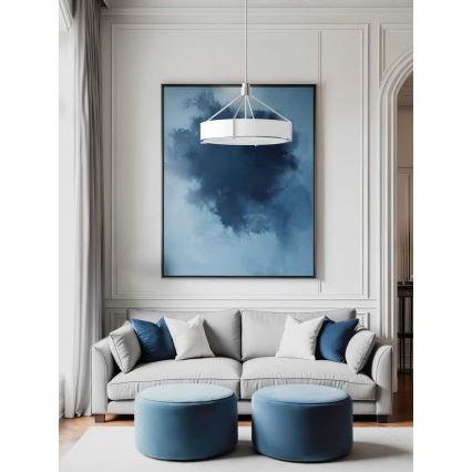 Open Design OR85655 - Pendelleuchte an Stange DORETTO 6xE27/15W/230V Ø 70 cm mattchrom/weiß