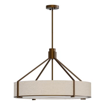 Open Design OR85679 - Deckenleuchte an Stange DORETTO 6xE27/15W/230V Ø 70 cm braun/beige