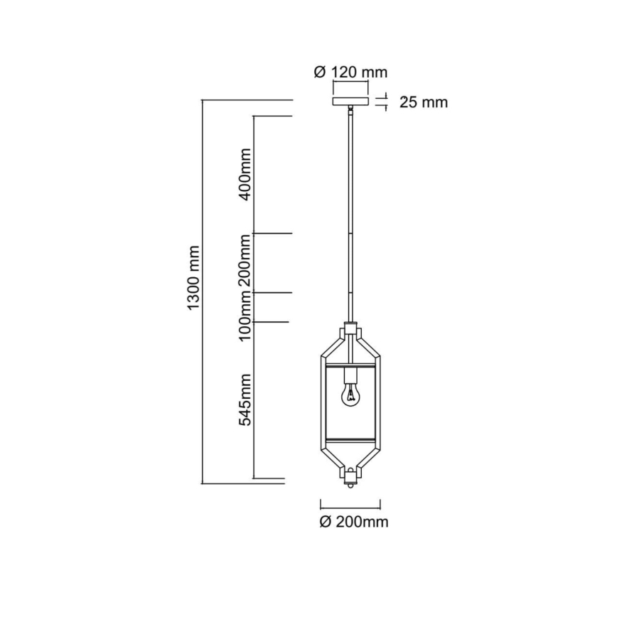 Open Design OR85877 - Pendelleuchte an Stange ZUNDO 1xE27/15W/230V braun/beige