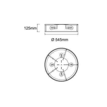 Open Design OR86010 - Deckenleuchte ZALINDRO 4xE27/15W/230V Ø 54,5 cm weiß/Glanzchrom