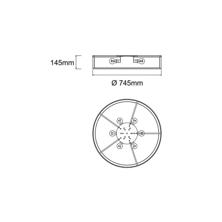 Open Design OR86041 - Deckenleuchte ZALINDRO 6xE27/15W/230V Ø 74,5 cm beige/braun
