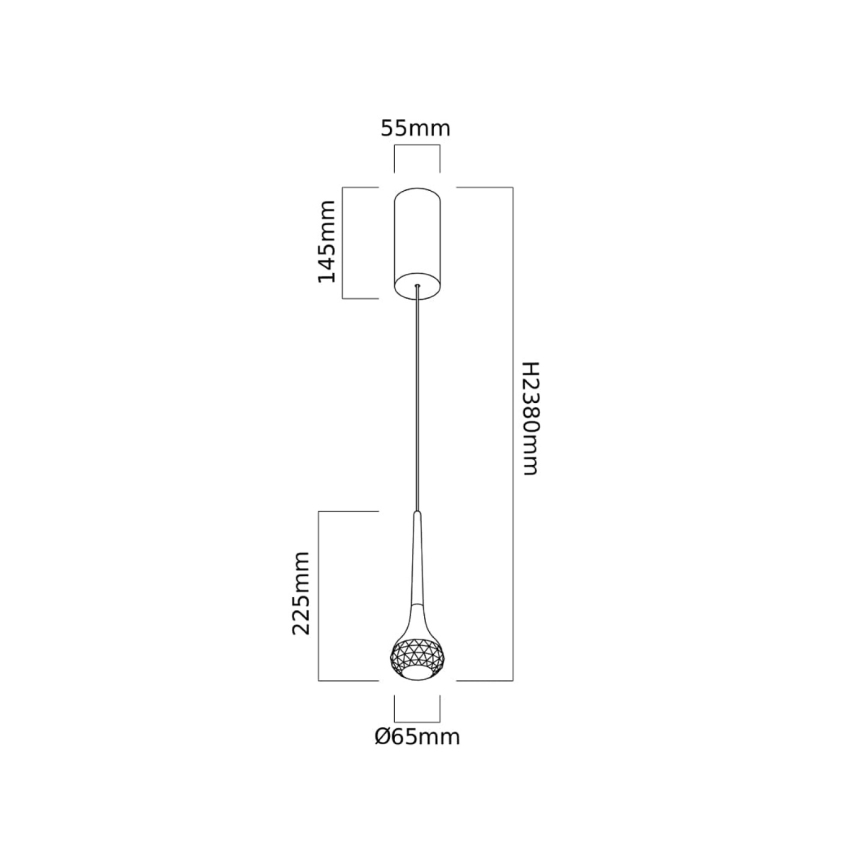 Open Design OR86171 - LED-Pendelleuchte CRIMA LED/7W/230V, Messing, mit Stahlseilaufhängung