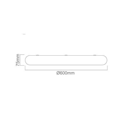 Open Design OR86232 - PIATTO LED‑Deckenleuchte, 55 W, 230 V, 3000/4500/6500 K, Ø 60 cm, schwarz
