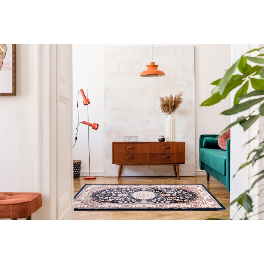 Orientalischer Teppich DUBAI 80 x 150 cm, 2300 g/m², mehrfarbig/blau
