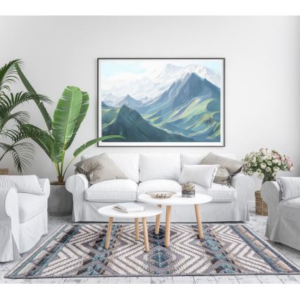 Orientalischer Teppich NEPAL 200x280 cm blau/grau/creme