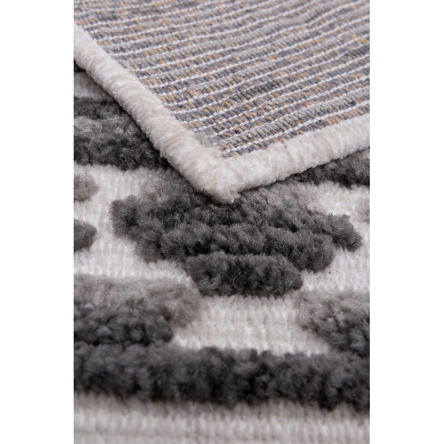 Orientalischer Teppich NEPAL 80 x 153 cm grau/weiß