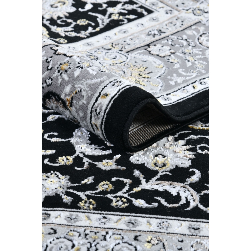 Orientteppich GRECE 120x170 cm 2150 g/m2 Schwarz/Grau/Weiß