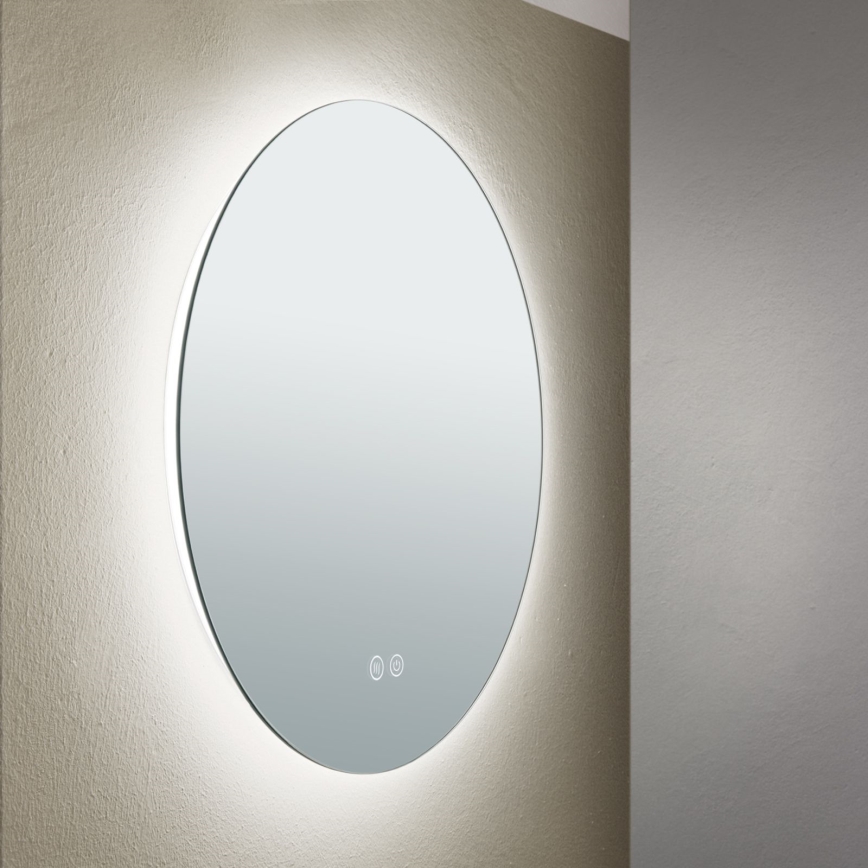 LED Badezimmer-Wandspiegel mit beheizter Oberfläche und Hintergrundbeleuchtung FOCUS LED/18W/230V 3000/4200/6000K Ø 45 cm IP44
