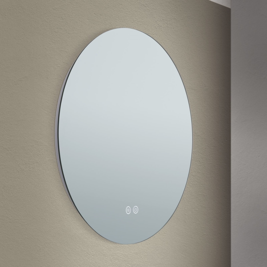 LED Badezimmer-Wandspiegel mit beheizter Oberfläche und Hintergrundbeleuchtung FOCUS LED/18W/230V 3000/4200/6000K Ø 45 cm IP44