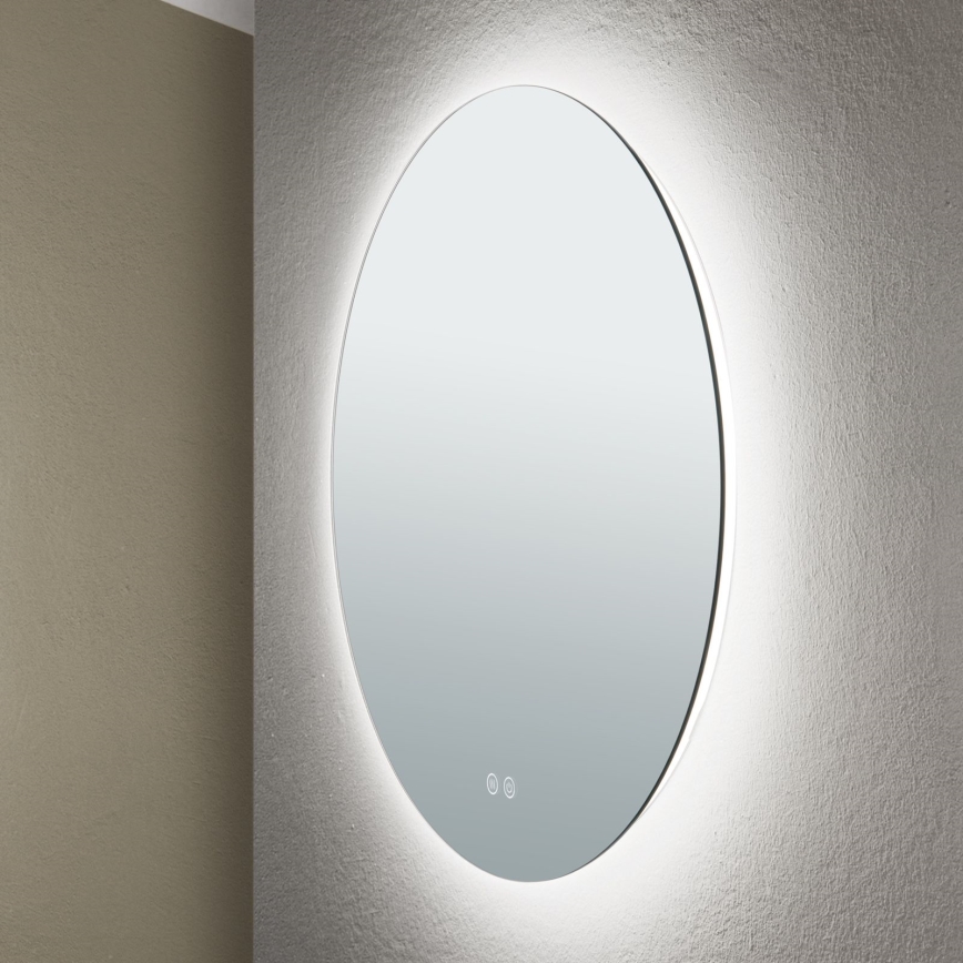 LED Badezimmer-Wandspiegel mit beheizter Oberfläche und Hintergrundbeleuchtung FOCUS LED/25W/230V 3000/4200/6000K Ø 60 cm IP44