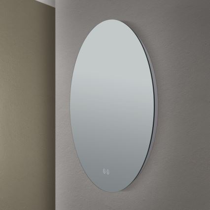 LED Badezimmer-Wandspiegel mit beheizter Oberfläche und Hintergrundbeleuchtung FOCUS LED/25W/230V 3000/4200/6000K Ø 60 cm IP44