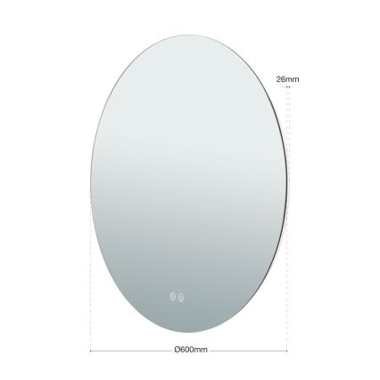 LED Badezimmer-Wandspiegel mit beheizter Oberfläche und Hintergrundbeleuchtung FOCUS LED/25W/230V 3000/4200/6000K Ø 60 cm IP44