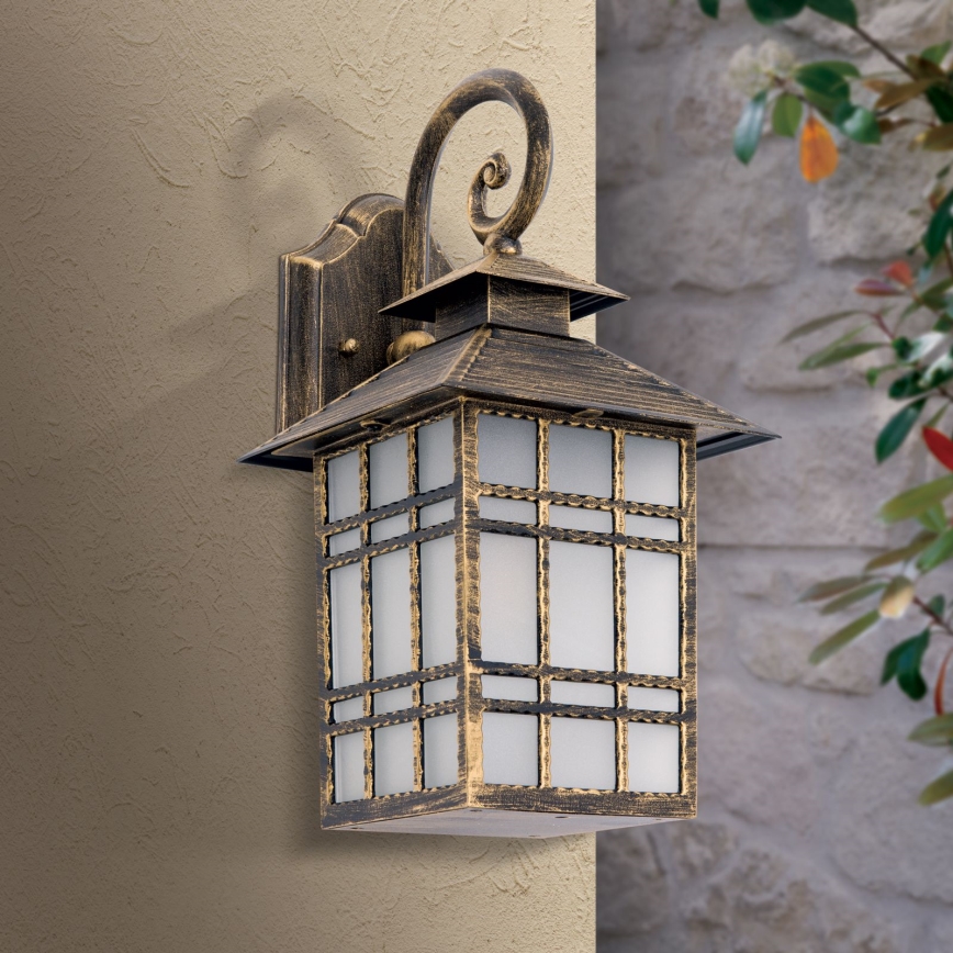 Outdoor-Wandleuchte KIKO 1xE27/11W/230V IP44 bronzen/Patina