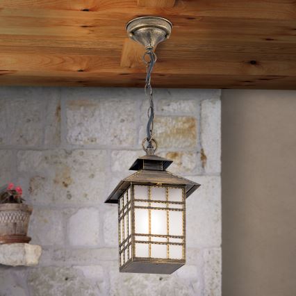 Outdoor-Pendelleuchte KIKO 1xE27/11W/230V IP44 bronzen/Patina