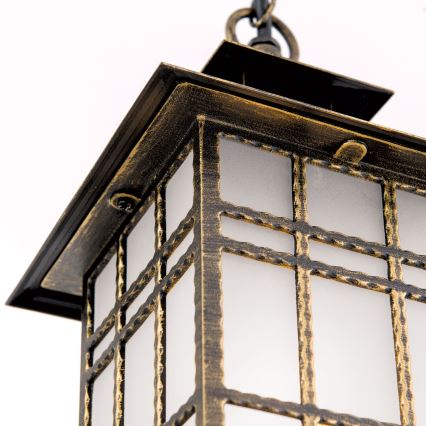 Outdoor-Pendelleuchte KIKO 1xE27/11W/230V IP44 bronzen/Patina