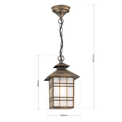 Outdoor-Pendelleuchte KIKO 1xE27/11W/230V IP44 bronzen/Patina