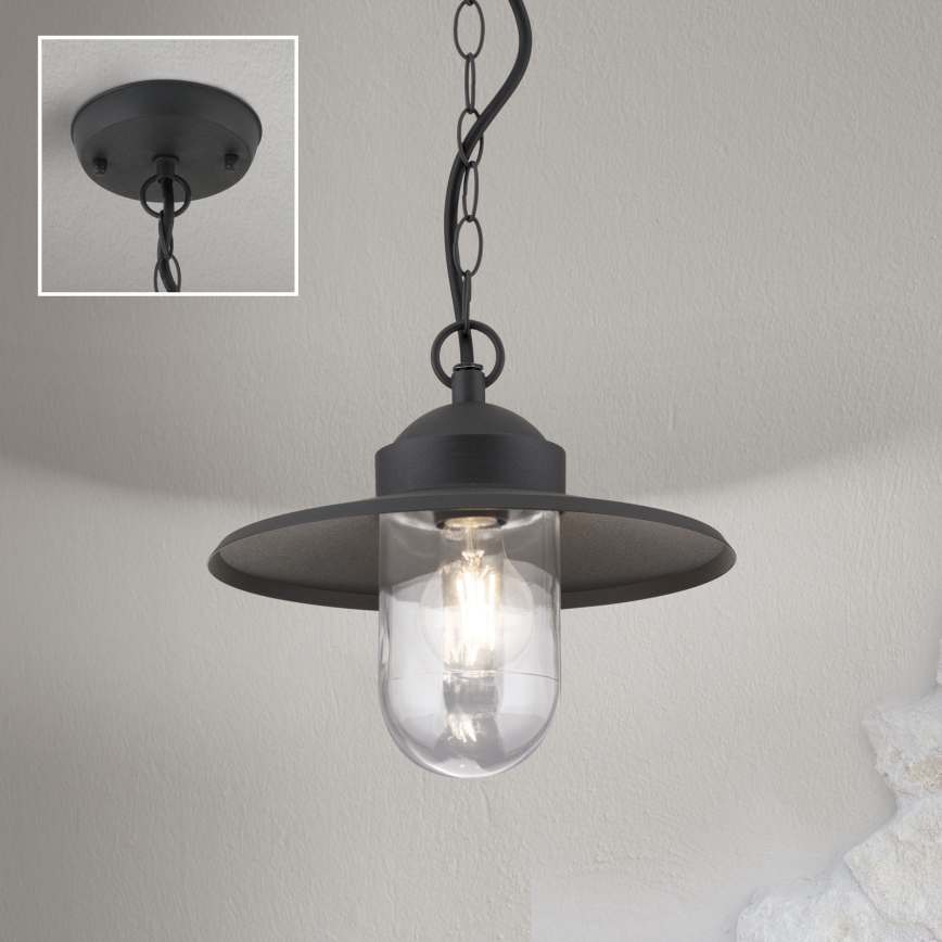 Outdoor-Pendelleuchte EDWARD 1xE27/60W/230V IP44 schwarz