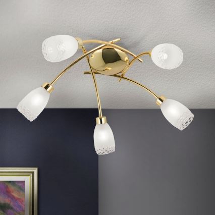 Deckenleuchte CARLA 5xG9/28W/230V gold