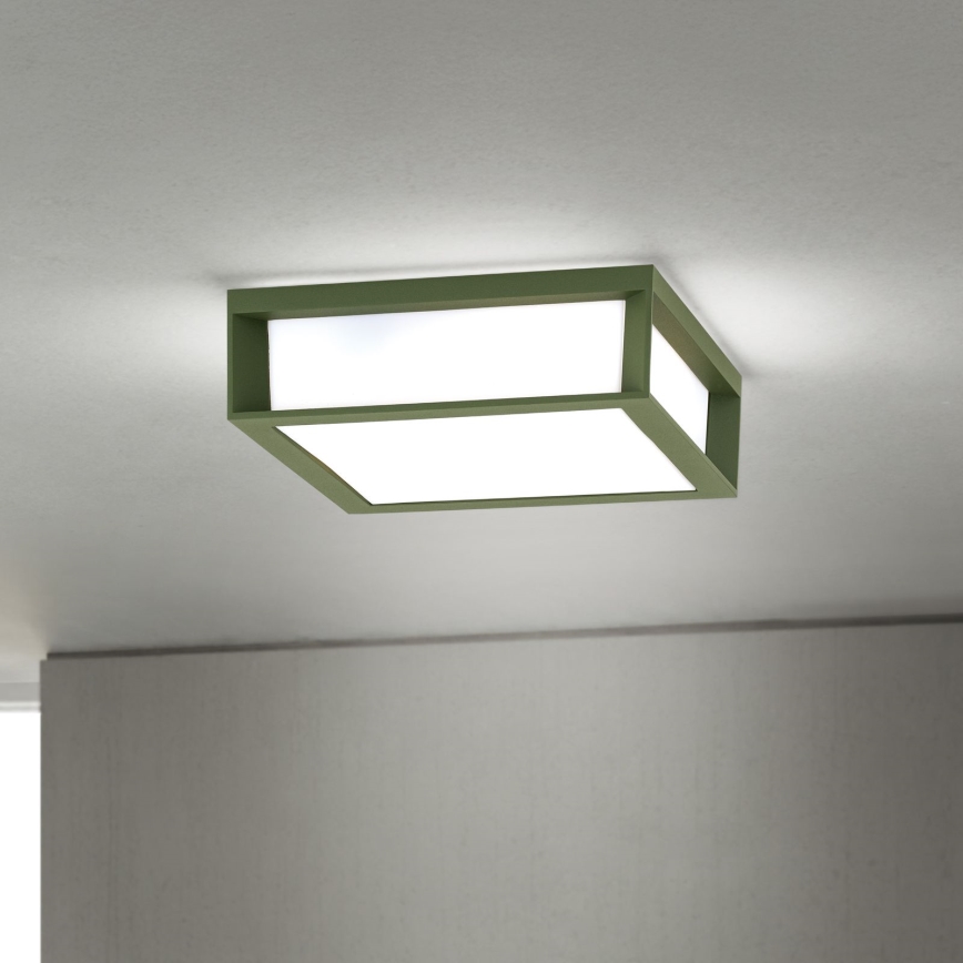 Außenleuchte HENRY 2xE27/15W/230V 26x26 cm IP44 grün