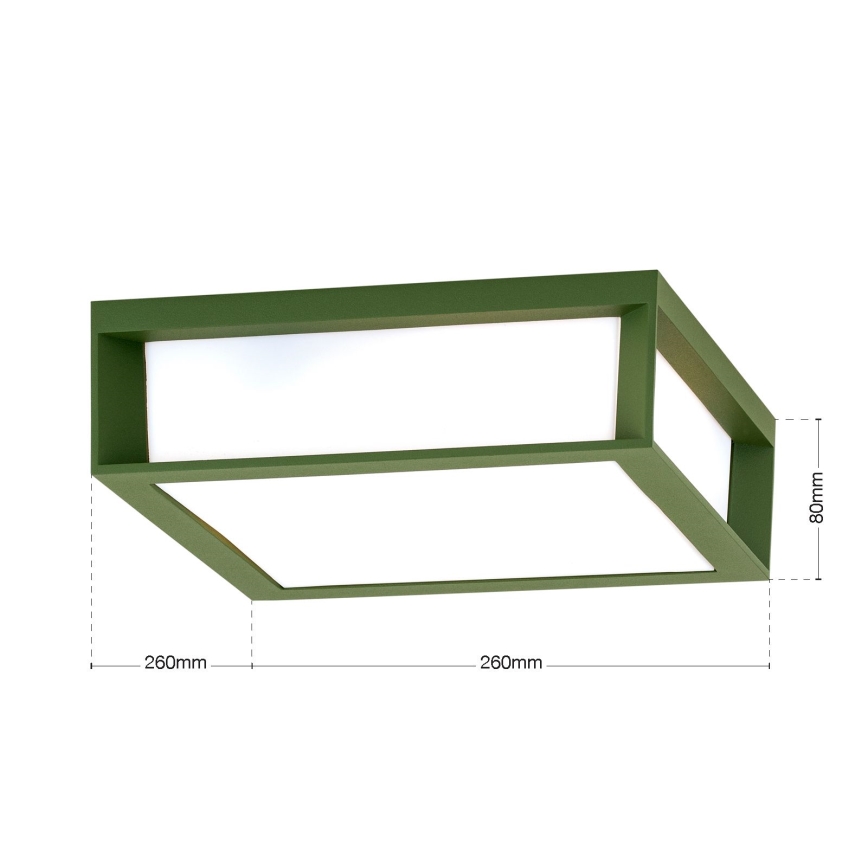 Außenleuchte HENRY 2xE27/15W/230V 26x26 cm IP44 grün