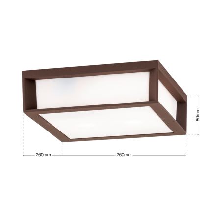 Außenleuchte HENRY 2xE27/15W/230V IP44 braun