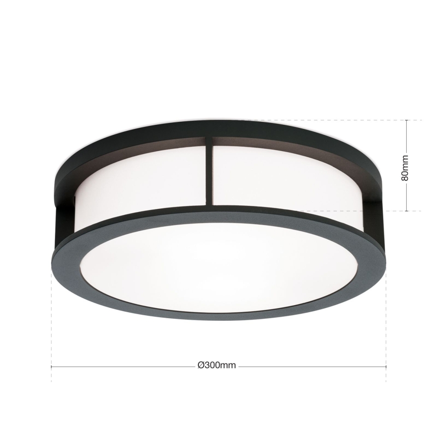 Außenleuchte HENRY 2xE27/15W/230V Ø 30 cm IP44 anthrazit