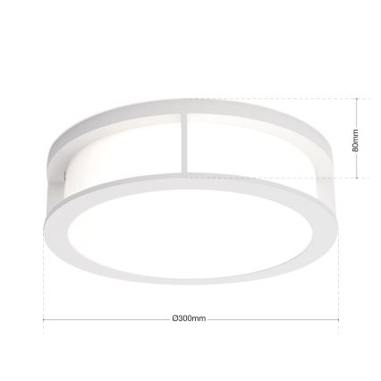 Außenleuchte HENRY 2xE27/15W/230V Ø 30 cm IP44 weiß